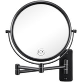 DECLUTTR wall mounted mirror with 1X and 10X magnification for precise makeup application