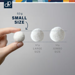 DecorRack 300 small cotton balls for baby care and gentle applications