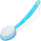 DecorRack bath brush with long handle reaches the back for easy exfoliation.