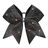 DEEKA glitter cheer bow on black ribbon, ideal for competitions and practice