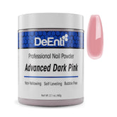 DeEnti polvo acrílico rosado oscuro 2oz para acabado liso y duradero.