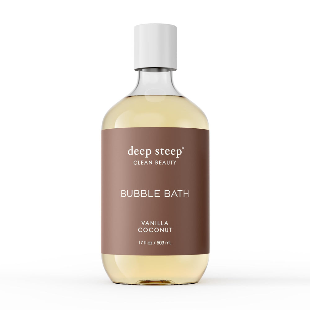Deep Steep bano burbujas vainilla coco: experiencia suave para piel sensible.