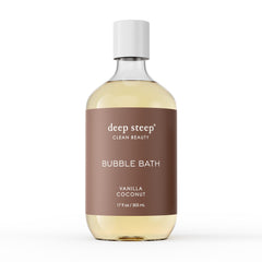 Deep Steep bano burbujas vainilla coco: experiencia suave para piel sensible.