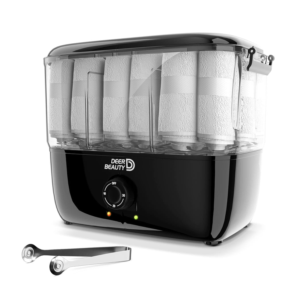 DEER BEAUTY towel steamer setup showcases portable design for salons.