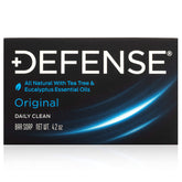 Defense Soap barra con aceite de árbol de té y eucalipto, limpia profundamente la piel.