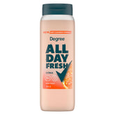 Degree All Day Fresh citrus scented bottle promotes long-lasting freshness