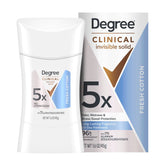 Degree clínico sólido invisible: protección 96 horas y aroma fresco a algodón