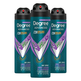 Desodorante Degree Hombre, spray seco con fragancia cedro-lavanda para uso diario.