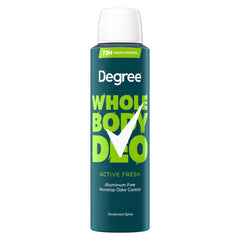 Degree Men desodorante corporal spray para axilas, aroma fresco y protección duradera.