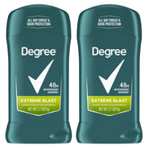 Degree Men Extreme Blast packaging shows the twin-pack design for long-lasting protection
