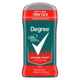 Degree Men Intense Sport deodorant stick two-pack for daily use and lasting freshness.
