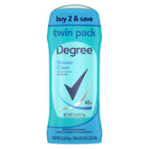 Degree Shower Clean bottle front view signaling up to 48-hour protection