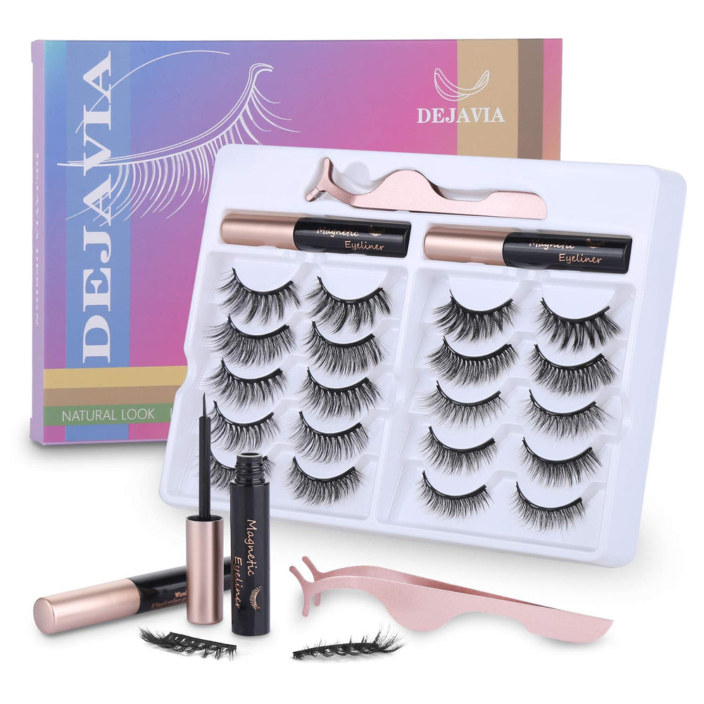 DEJAVIA packaging for magnetic lash kit shows ready-to-use system for glam on the go