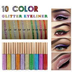 DekRion Glitter-Eyeliner Plata: brillo intenso resistente al agua para looks nocturnos