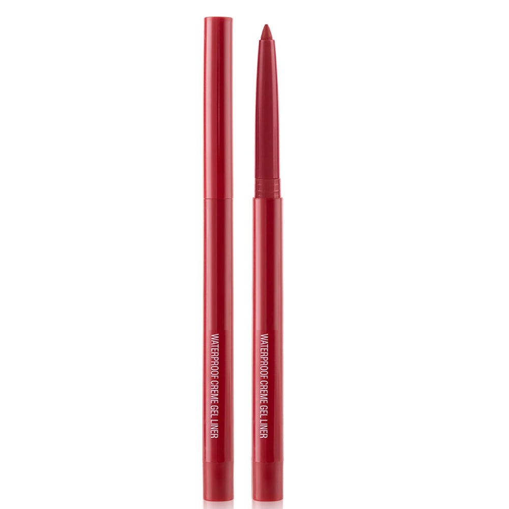DekRion lapiz delineador agua resistente rojo oscuro para mirada duradera.