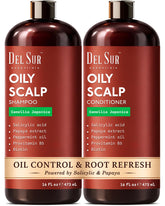 DEL SUR clarifying shampoo bottle showing oil control on oily roots