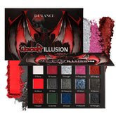 DE'LANCI paleta gótica Rojo Negro ofrece tono intenso para estilo dramático y duradero.