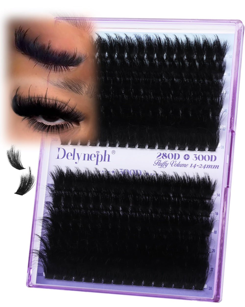Delyneph fluffy lash clusters with spikes for dramatic manga-style volume
