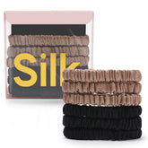 DEMAZALO gomas de seda mulberry 6 piezas color 02, cuidado suave para el cabello