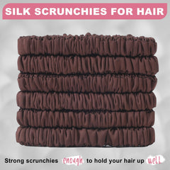 DEMAZALO silk hair ties in rose pink show soft finish and secure wear.