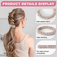 DEMAZALO silk hair tie in rose pink for daily, comfortable ponytails.