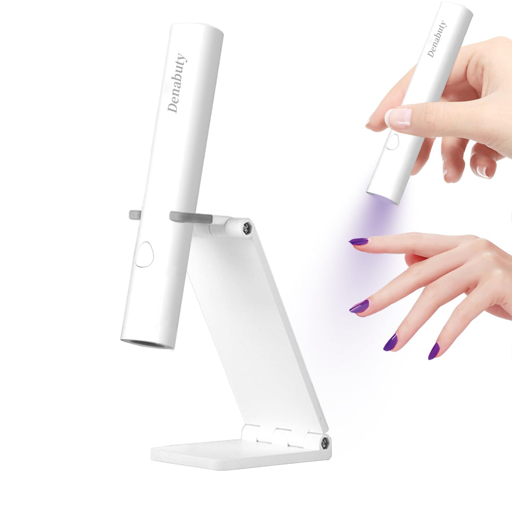 Denabuty mini UV nail lamp with foldable stand for precise at-home curing