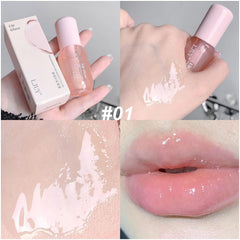 DENESTUP aplicación suave brillo transparente para labios hidratados.