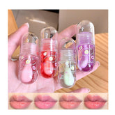DENESTUP set de labios brillo durazno: aplicación suave y aroma afrutado.