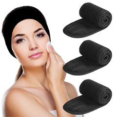Denfany Spa Headband Deluxe para lavado facial, mantiene el cabello fuera del rostro y absorbe agua