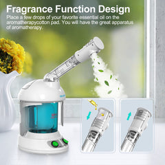 DENFANY extendable arm with 360° sprayer enabling comfortable at-home steaming
