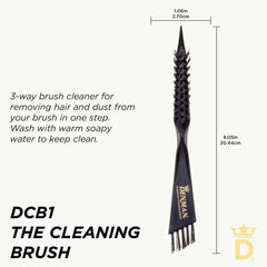 Denman DBC1 Cleaning Brush with stiff bristles lifts hair from brushes