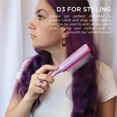 Denman Curly Hair Brush D3 ideal for blow-drying and shaping.