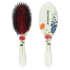 Denman D81M boar bristle brush closeup showing gentle detangling and enhanced shine.