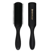 Denman Jack Dean D3 all-black brush with 7-row pins for gentle detangling.