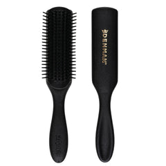 Denman Jack Dean D3 all-black brush with 7-row pins for gentle detangling.