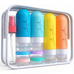 DEPOZA travel bottles showing leak-proof design protects luggage from spills