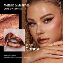 Depuplum Chocolate Lipstick swatch on lips shows waterproof smudge-proof finish