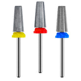 Depvko 3Pcs carbide 5-in-1 nail drill bit set with a fine tip for precise shaping