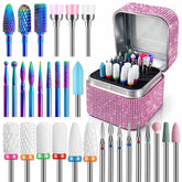 Depvko nail drill bits set in a storage case for organized professional use.