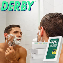 Derby Extra Double Edge Razor Blades foil pack front suggests convenient storage.