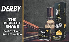 Derby Premium comfort-coated edge for a smoother shaving experience