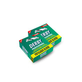 Derby professional single edge blades compatible with all straight razors for versatile grooming.