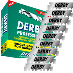 Derby Professional blades pack-back shows bulk 1000-count packaging for convenience.