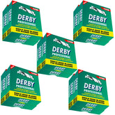 Derby Professional single edge blades pack-front for precise straight razor shaves.