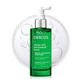 Dercos salicylic acid serum bottle shown for targeted dandruff relief