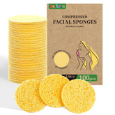 Derloyo compressed facial sponge expands in water for gentle cleansing