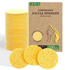 Derloyo compressed facial sponge expands in water for gentle cleansing