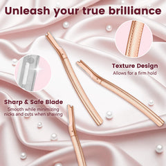 Face exfoliation razor removing peach fuzz for a smoother base.