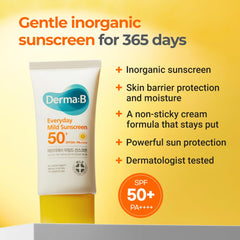 Derma B Everyday Sunscreen: aplicación suave como crema para piel suave