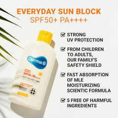 Absorción rápida con tecnología MLE de Derma B Protector Solar.